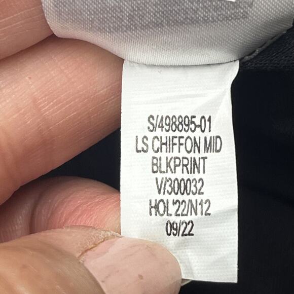 Old Navy Y2K Chiffon Midi Dress Black Floral Size Medium Whimsigoth Fairy Flowy - Picture 12 of 16